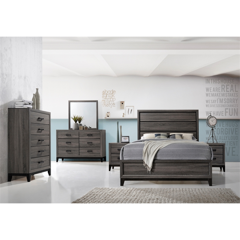 Pemberly Row Contemporary Chest Made with Wood in Gray Color