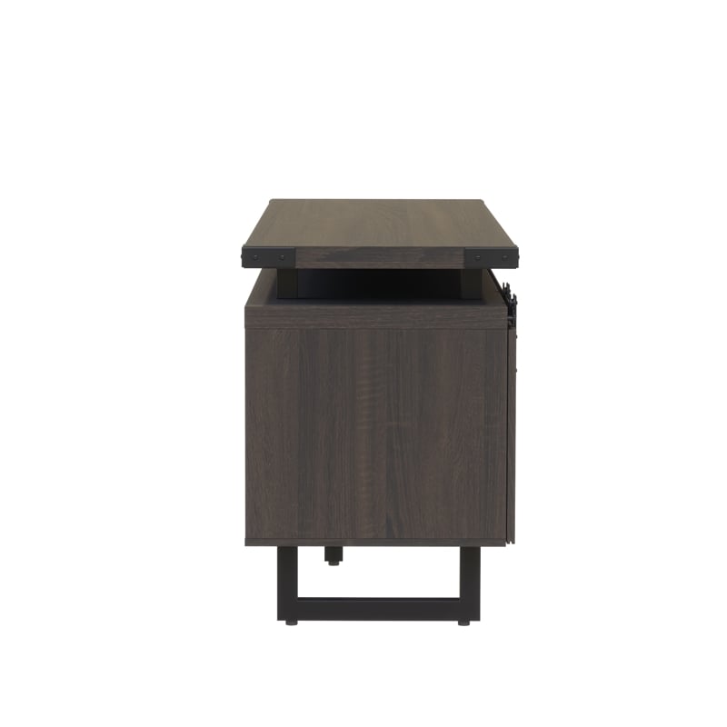 Pemberly Row Low Wall Cabinet Wood Doors in Southern Tobacco