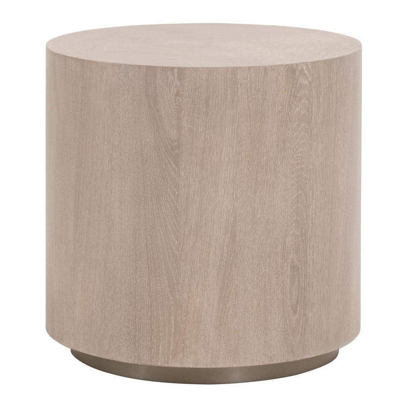 Pemberly Row Contemporary Wood Large End Table in Natural Gray