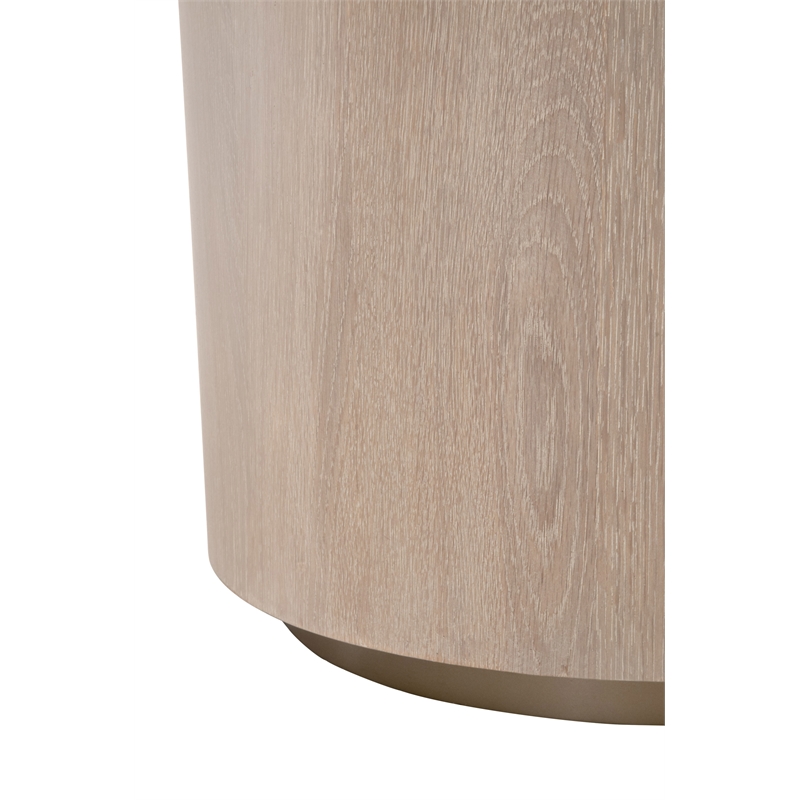 Pemberly Row Contemporary Wood Large End Table in Natural Gray