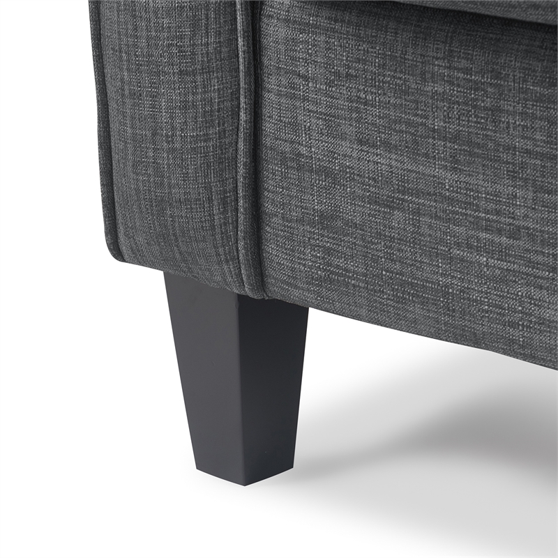 Pemberly Row Modern / Contemporary Roll Arm Sectional Dark Gray