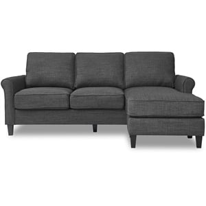 Pemberley Row Fabric Dark Gray Sectional Sofa Rectangular Reversible Unassembled