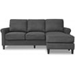 Pemberly Row Modern / Contemporary Roll Arm Sectional Dark Gray