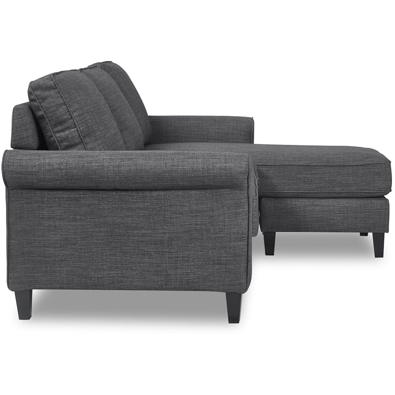 Pemberly Row Modern / Contemporary Roll Arm Sectional Dark Gray