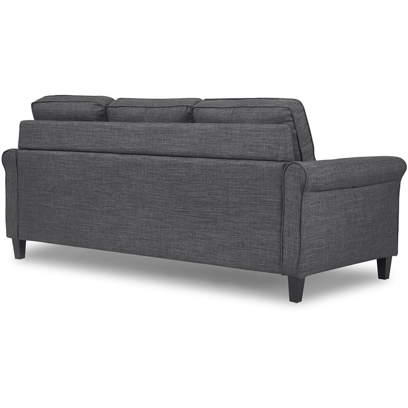 Pemberly Row Modern / Contemporary Roll Arm Sectional Dark Gray