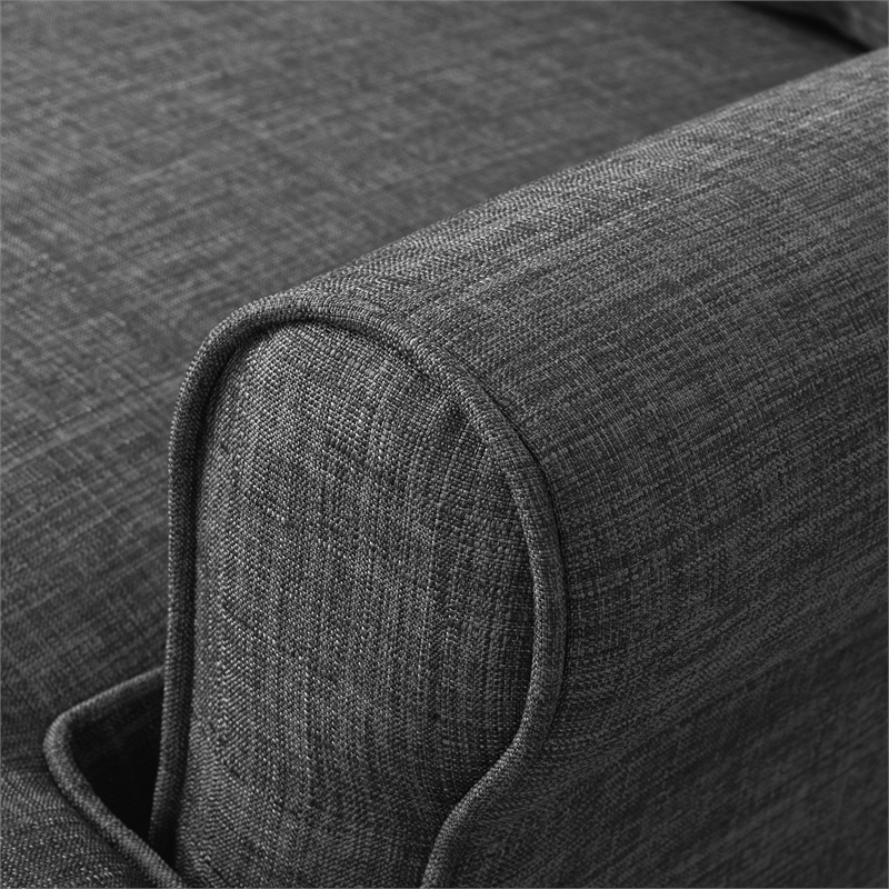 Pemberly Row Modern / Contemporary Roll Arm Sectional Dark Gray