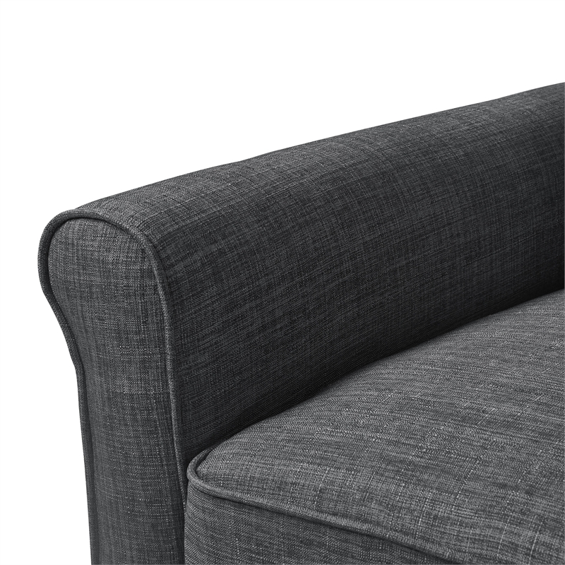 Pemberly Row Modern / Contemporary Roll Arm Sectional Dark Gray
