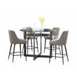 Pemberly Row Dark Gray Round Glass Counter Height Dining Table