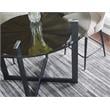 Pemberly Row Dark Gray Round Glass Counter Height Dining Table