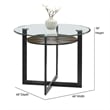 Pemberly Row Dark Gray Round Glass Counter Height Dining Table
