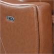 Pemberly Row Contemporary Caramel Leather Power Recliner Sofa