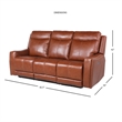 Pemberly Row Contemporary Caramel Leather Power Recliner Sofa