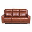 Pemberly Row Contemporary Caramel Leather Power Recliner Sofa