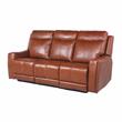 Pemberly Row Contemporary Caramel Leather Power Recliner Sofa