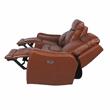 Pemberly Row Contemporary Caramel Leather Power Recliner Sofa