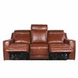 Pemberly Row Contemporary Caramel Leather Power Recliner Sofa