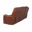 Pemberly Row Contemporary Caramel Leather Power Recliner Sofa