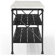 Pemberly Row Metal/Faux Marble Top Kitchen Island in Matte Black