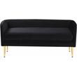 Pemberly Row Modern / Contemporary Black Finish Velvet Bench
