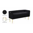 Pemberly Row Modern / Contemporary Black Finish Velvet Bench