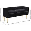 Pemberly Row Modern / Contemporary Black Finish Velvet Bench