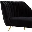Pemberly Row Modern / Contemporary Black Finish Velvet Chaise