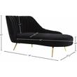 Pemberly Row Modern / Contemporary Black Finish Velvet Chaise