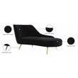 Pemberly Row Modern / Contemporary Black Finish Velvet Chaise