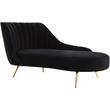 Pemberly Row Modern / Contemporary Black Finish Velvet Chaise