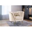 Pemberly Row Modern / Contemporary Cream Finish Velvet Chair