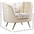 Pemberly Row Modern / Contemporary Cream Finish Velvet Chair