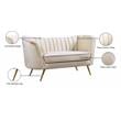 Pemberly Row Modern / Contemporary Cream Finish Velvet Loveseat