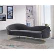 Pemberly Row Modern / Contemporary Velvet Sofa in Gray Finish Finish