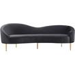 Pemberly Row Modern / Contemporary Velvet Sofa in Gray Finish Finish