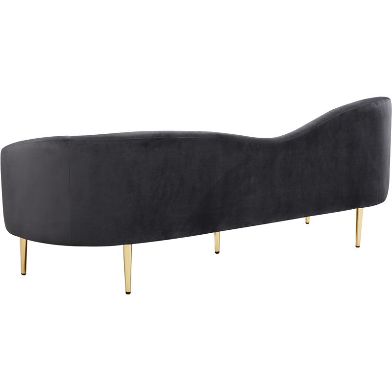Pemberly Row Modern / Contemporary Velvet Sofa in Gray Finish Finish