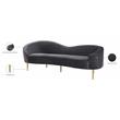 Pemberly Row Modern / Contemporary Velvet Sofa in Gray Finish Finish