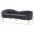 Pemberly Row Modern / Contemporary Velvet Sofa in Gray Finish Finish