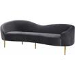 Pemberly Row Modern / Contemporary Velvet Sofa in Gray Finish Finish