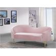 Pemberly Row Modern / Contemporary Velvet Loveseat in Pink Finish