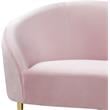 Pemberly Row Modern / Contemporary Velvet Loveseat in Pink Finish