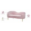 Pemberly Row Modern / Contemporary Velvet Loveseat in Pink Finish