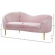 Pemberly Row Modern / Contemporary Velvet Loveseat in Pink Finish