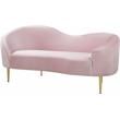 Pemberly Row Modern / Contemporary Velvet Loveseat in Pink Finish