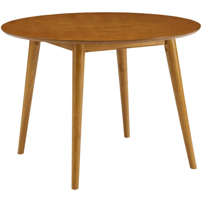 Pemberly Row Modern Wood Round Dining Table in Acorn Natural