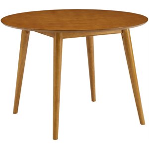Pemberly Row Modern Wood Round Dining Table in Acorn Natural