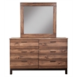 Pemberly Row Contemporary Wood 6 Drawer Dresser in Rustic Pine