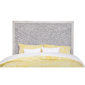 Pemberly Row Full-Queen Wood Headboard in Weathered Light Gray