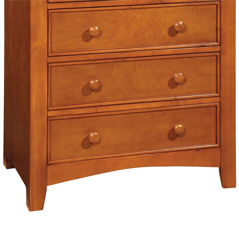 Pemberly Row Modern / Contemporary Solid Wood 5-Drawer Chest in Oak