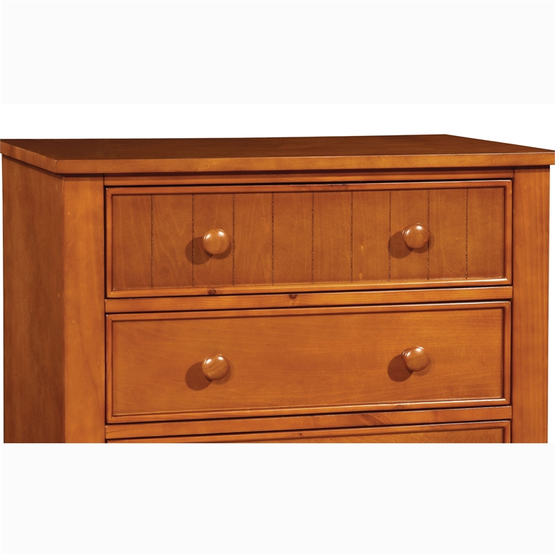 Pemberly Row Modern / Contemporary Solid Wood 5-Drawer Chest in Oak
