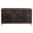 Pemberly Row Modern 7 Drawer Wood Dresser in Dark Walnut (Brown)